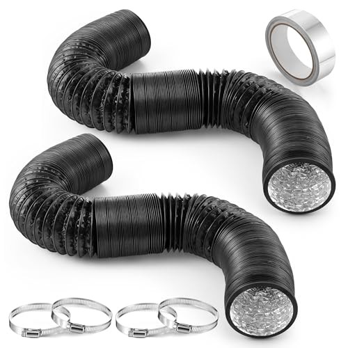 Dryer Vent Hose, 2 Pack Flexible PVC Ventilation Hose 3 Inch 16 Feet Black gallery