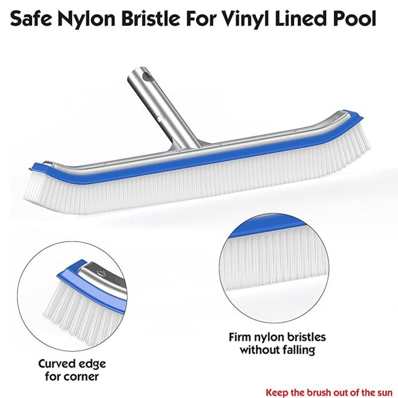 18"Pool Brush Head for Inground Pools Swimming Pool Brush,Bristle Scrub Brushes gallery