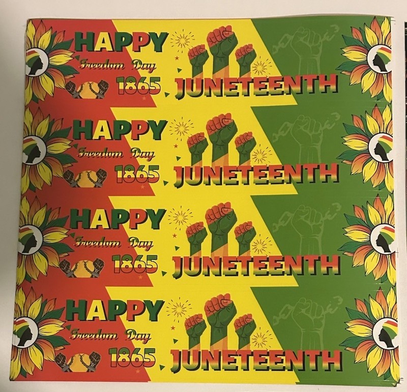 Juneteenth Water Bottle Label /Stickers- 100pcs Happy Juneteenth Party gallery