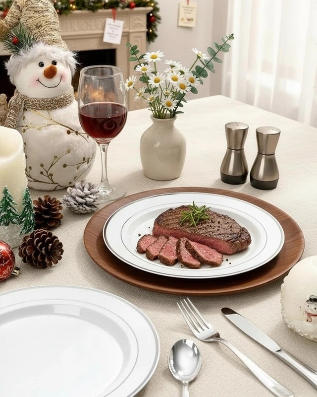 High-Quality Silver Plastic Plates - 10.25inch - 100 Count gallery