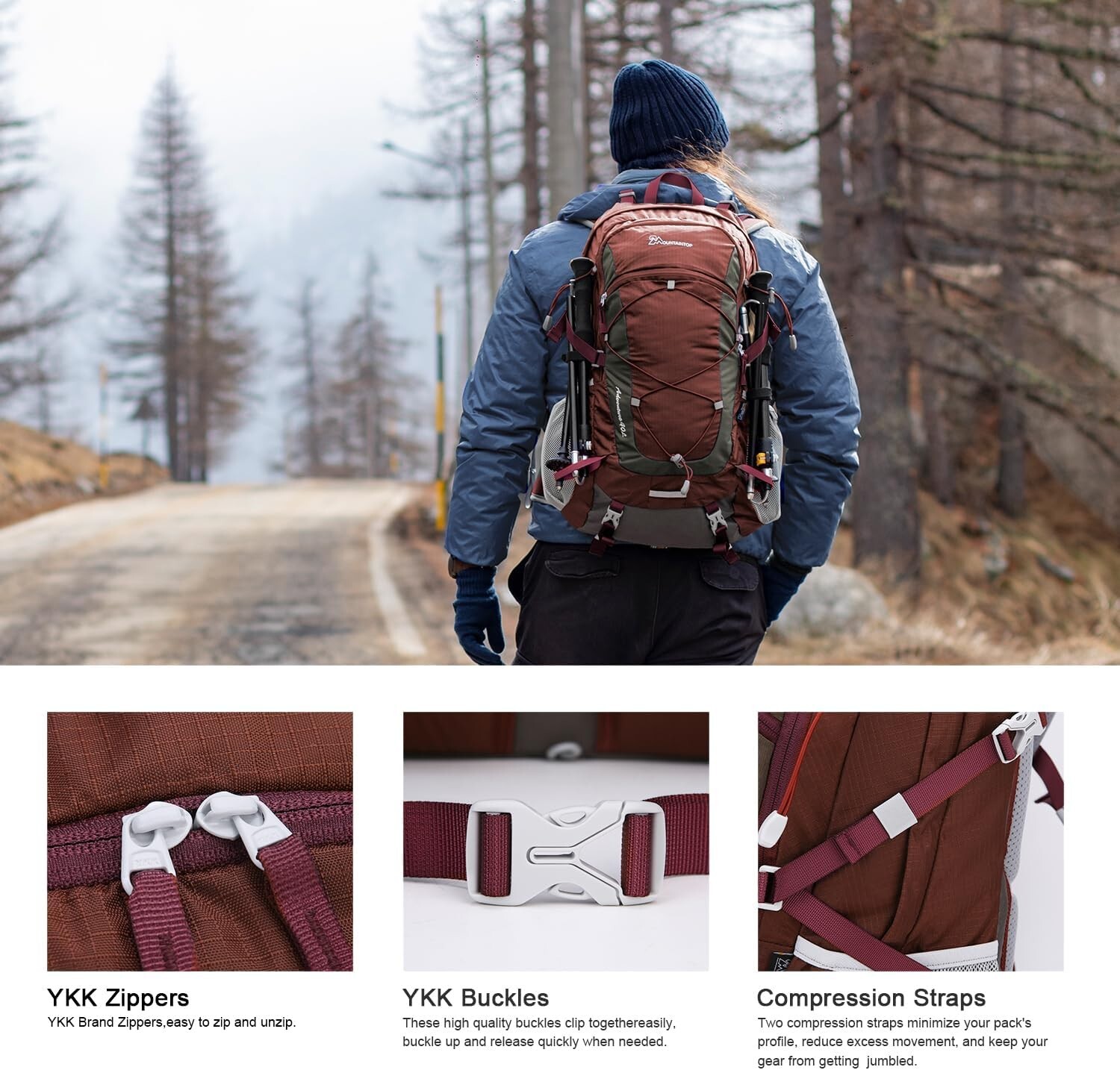 Versatile 40L Camping Backpack with Hydration Compatibility - Outdoor Essentials 5