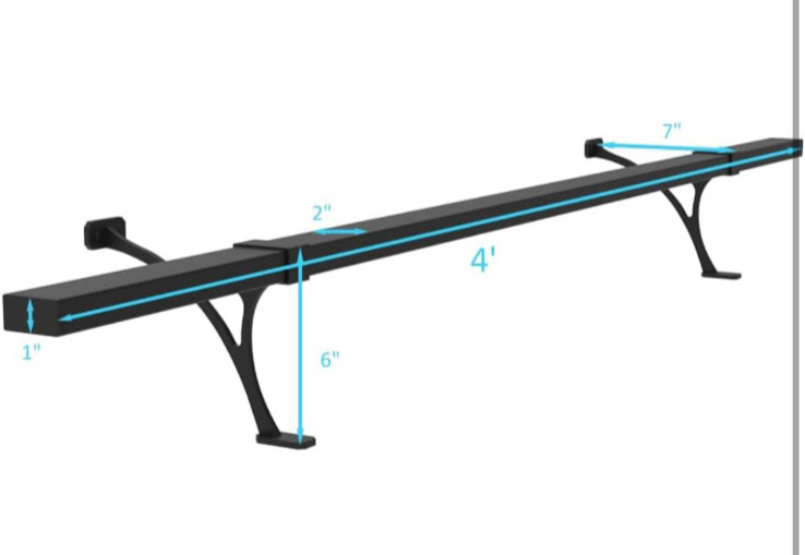 Foot Rail Kit Railing Hardware Undercounter Mount Hardware Improve Comfort 4' Bl gallery