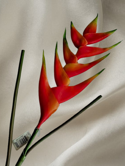 Large ARTIFICIAL heliconia stem ORANGE gallery