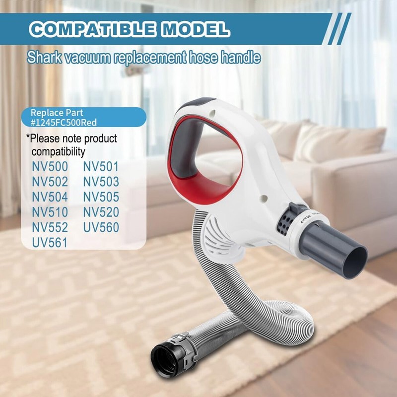 White Replacement Hose Handle for shark NV500, NV505 gallery