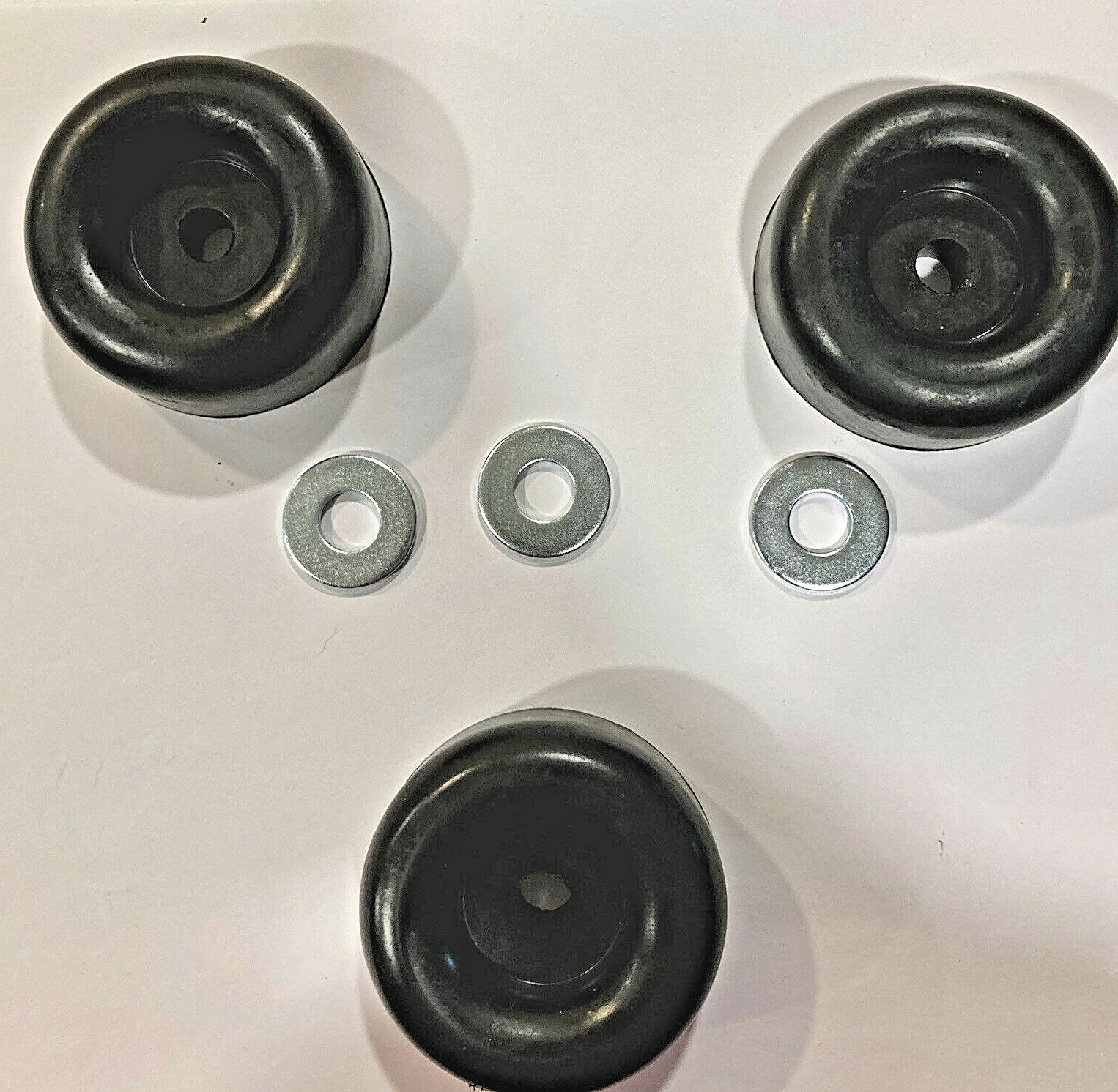 3 Black Rubber Bumper Air Compressor Feet 2.5" Diameter Made in USA Vibration gallery