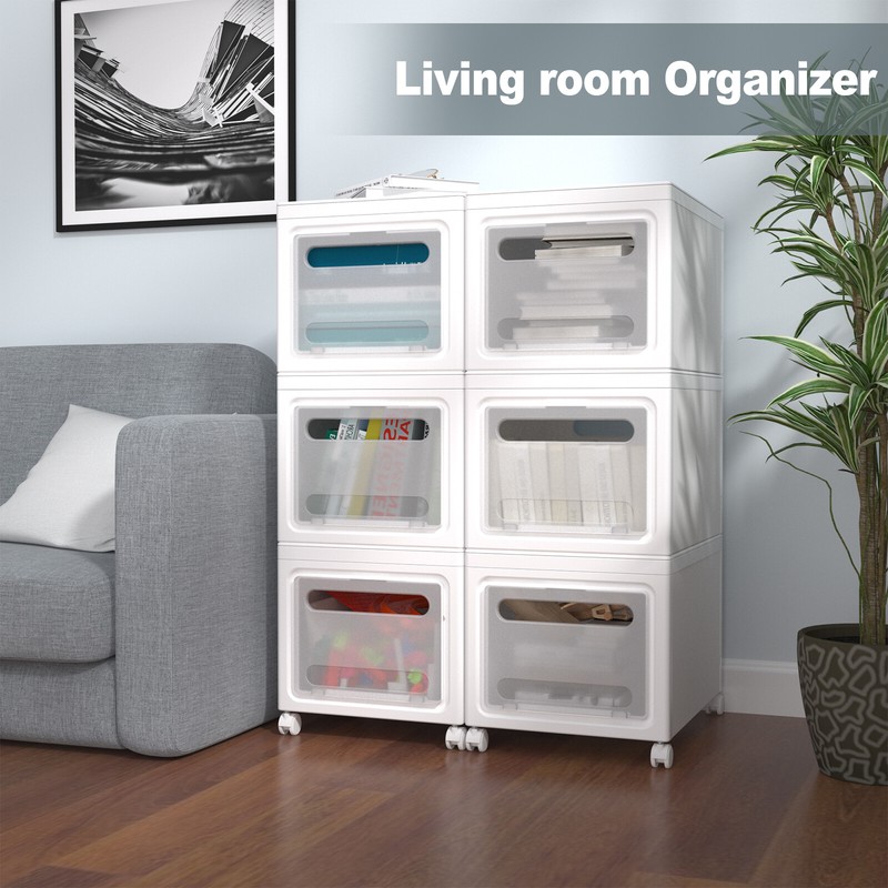 3Pcs 30QT Large Stackable Storage Bins with Lid, Plastic Closet Organizer gallery