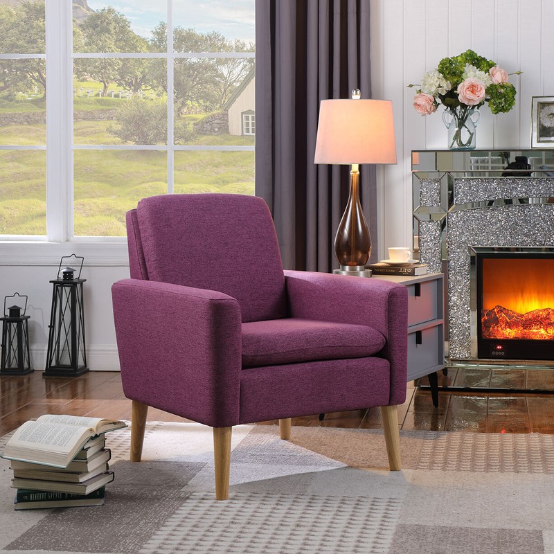 Accent ArmChairs Single Sofa Upholstered Fabric Arm Chair Living Room Furniture gallery