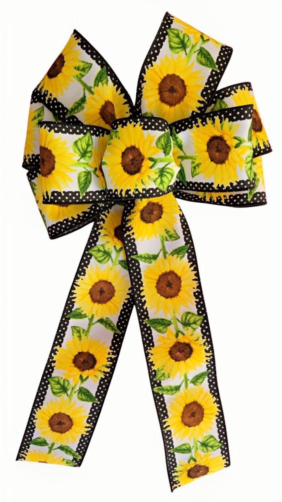 Sunflower Wired Wreath Bow, Handmade, Linen, Summer, Fall, Several Sizes gallery
