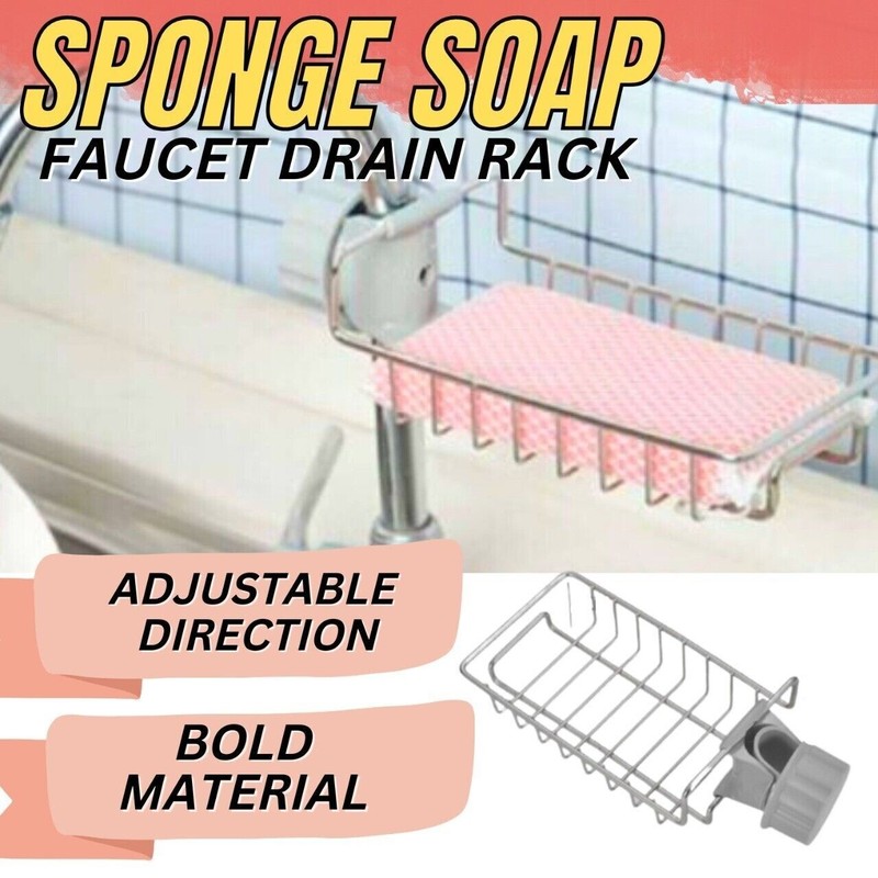 Drain Rack Storage Holder Shelf-Kitchen Sink Faucet Sponge Soap Cloth US TIKA gallery