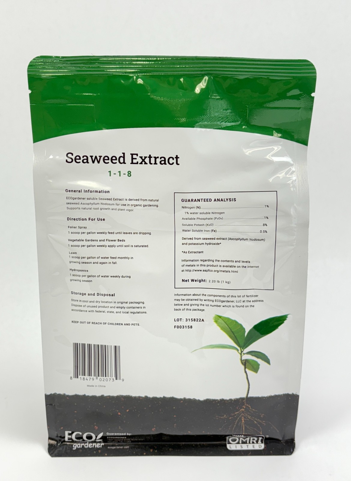 Seaweed Extract Powder Organic Fertilizer Foliar Feed & Soil Drench 8.82lb Total gallery