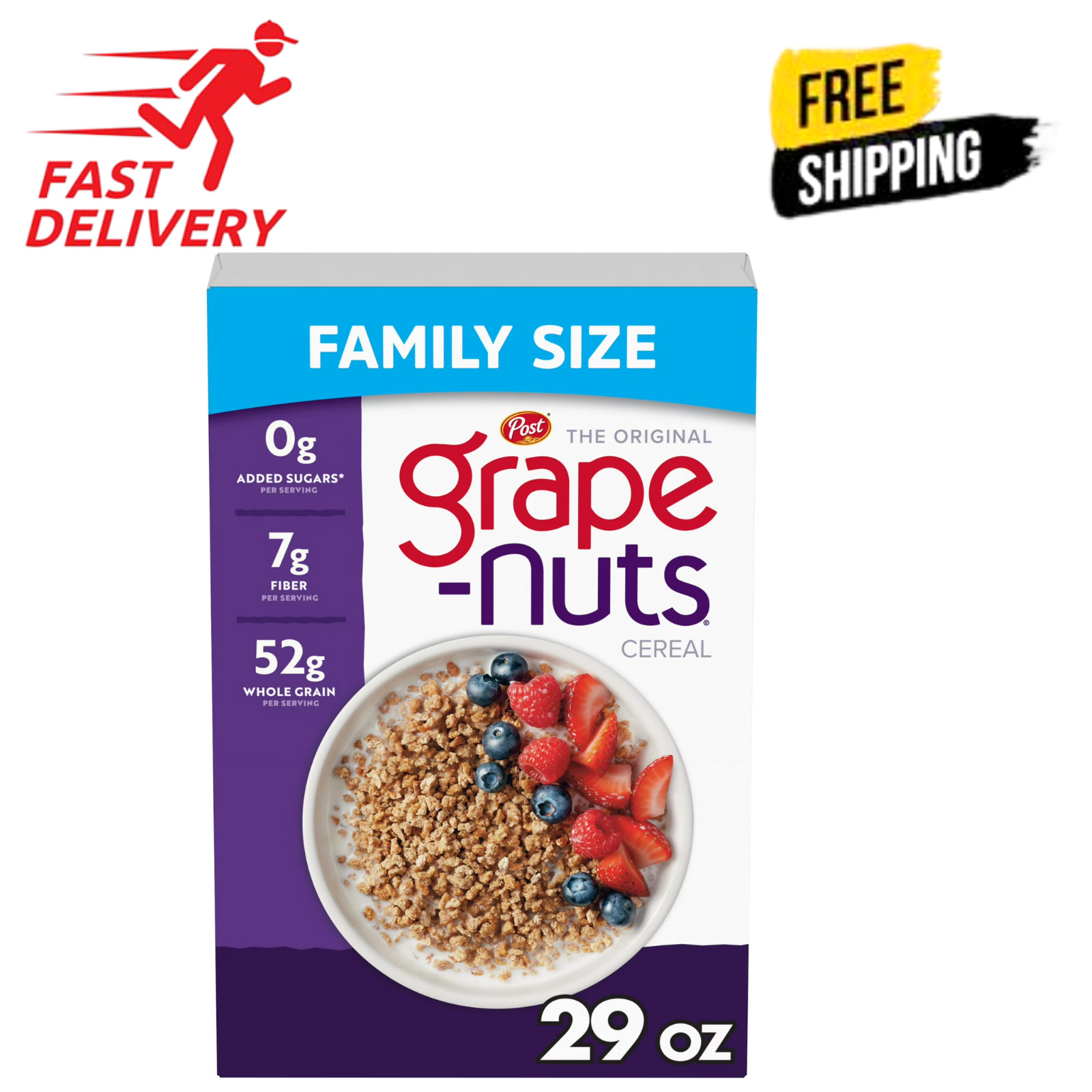 Post Grape Nuts Original Breakfast Cereal Crunchy Whole Grain 29 oz Box gallery