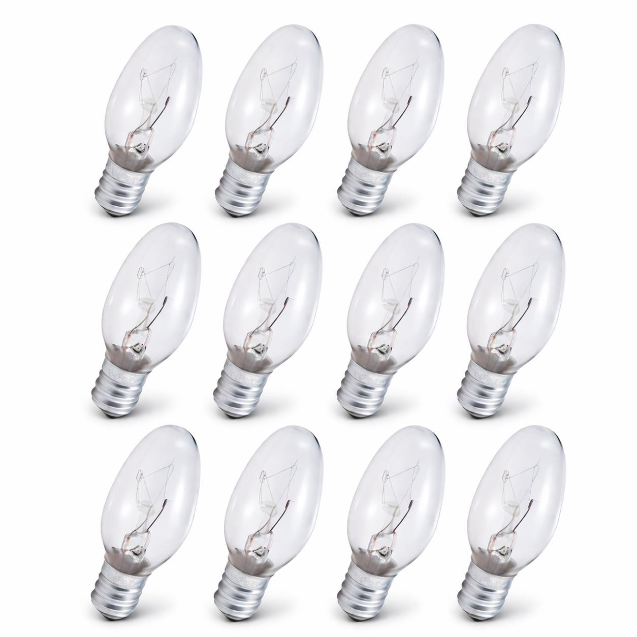 12 Clear Night Light Bulbs 4W Candelabra Base 120V 50 Lumens Candle Lamp gallery