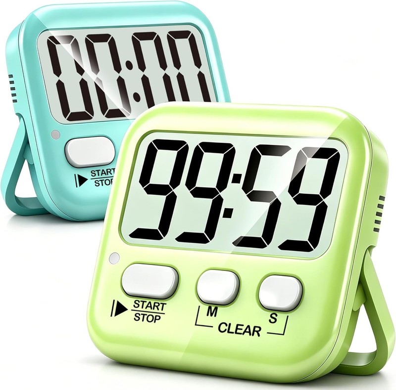 Easily Readable Countdown Timers - 2 Pack Digital Solution for Cooking & Kids gallery