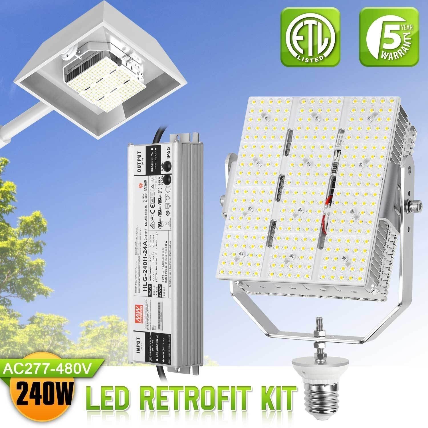 240W Shoebox LED Retrofit Kits E39 Base Parking Lot Tennis Court Lamp AC200-480V gallery