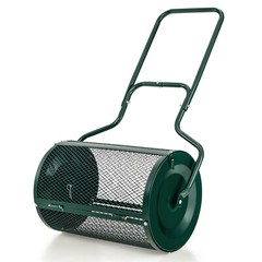 27″ Compost Spreader Peat Moss Spreader Heavy Duty Garden Metal Mesh Roller