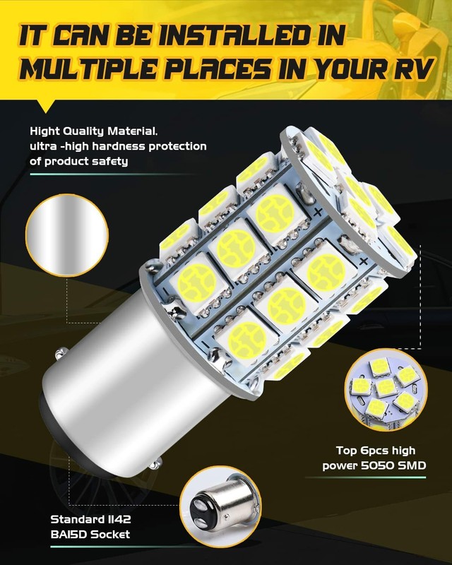 2 Bright White LED Light Bulbs for Bobcat T740, T770, T870 rear worklight 12V US gallery