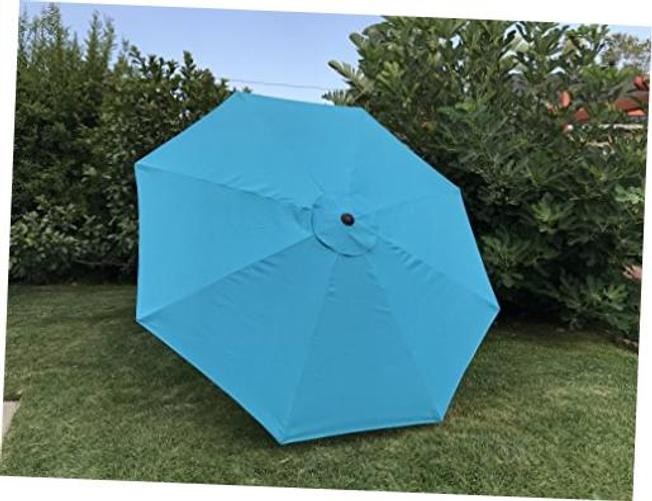 Replacement Turquoise/SPA Blue Strong & Thick Umbrella Canopy for 9ft 8 Ribs gallery