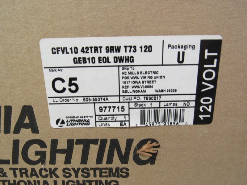 10in Gotham Compact Fluorescent Cylinder CFVL10 42TRT 9RW T73 120 GEB10 EOL DWHG gallery