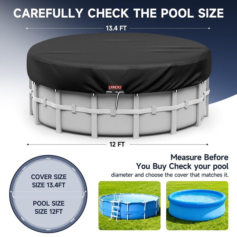 12 Ft Round Pool Cover, Solar Pool Covers for Above Ground Pools, Summer Pool... gallery