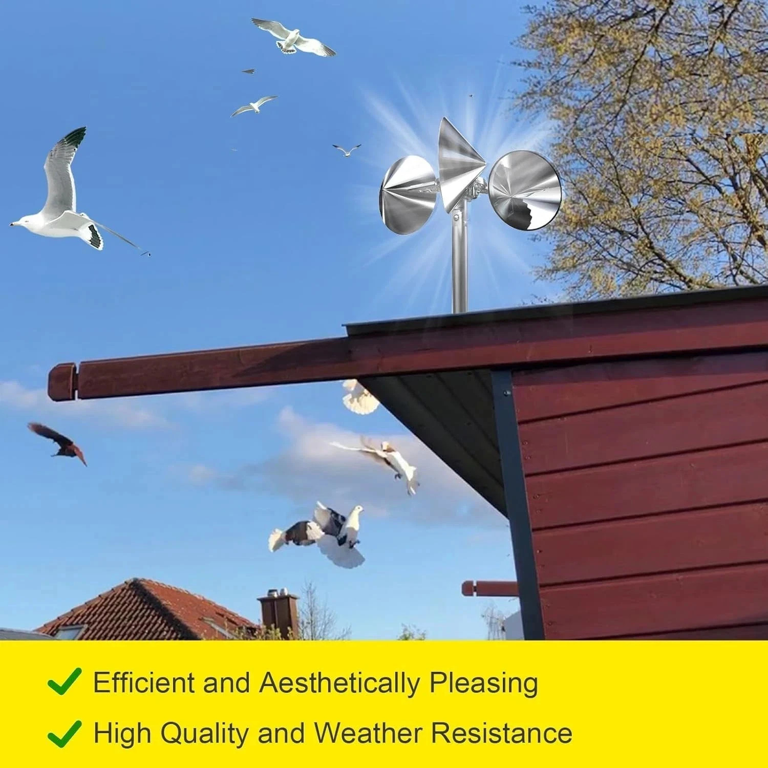 Bird B Gone - Reflect-A-Bird - Reflective Spinning Deterrent - Repels Pigeons... gallery