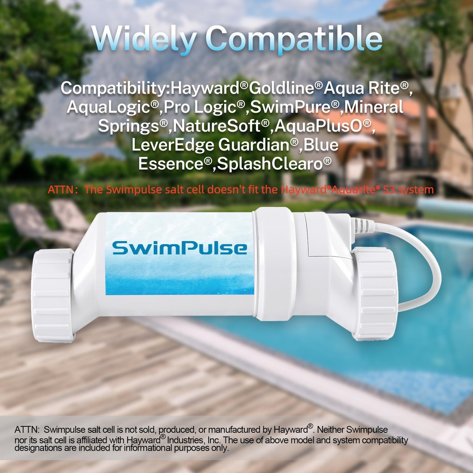 Salt Cell Pool Chlorine Generator 40000 Gallon Hayward Compatible White Gallons gallery