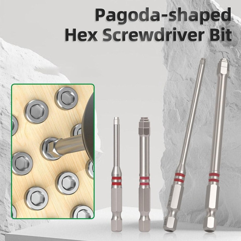 6-Piece Screwdriver,Featuring magnetic hexagonal shanks pagoda-shaped internal gallery