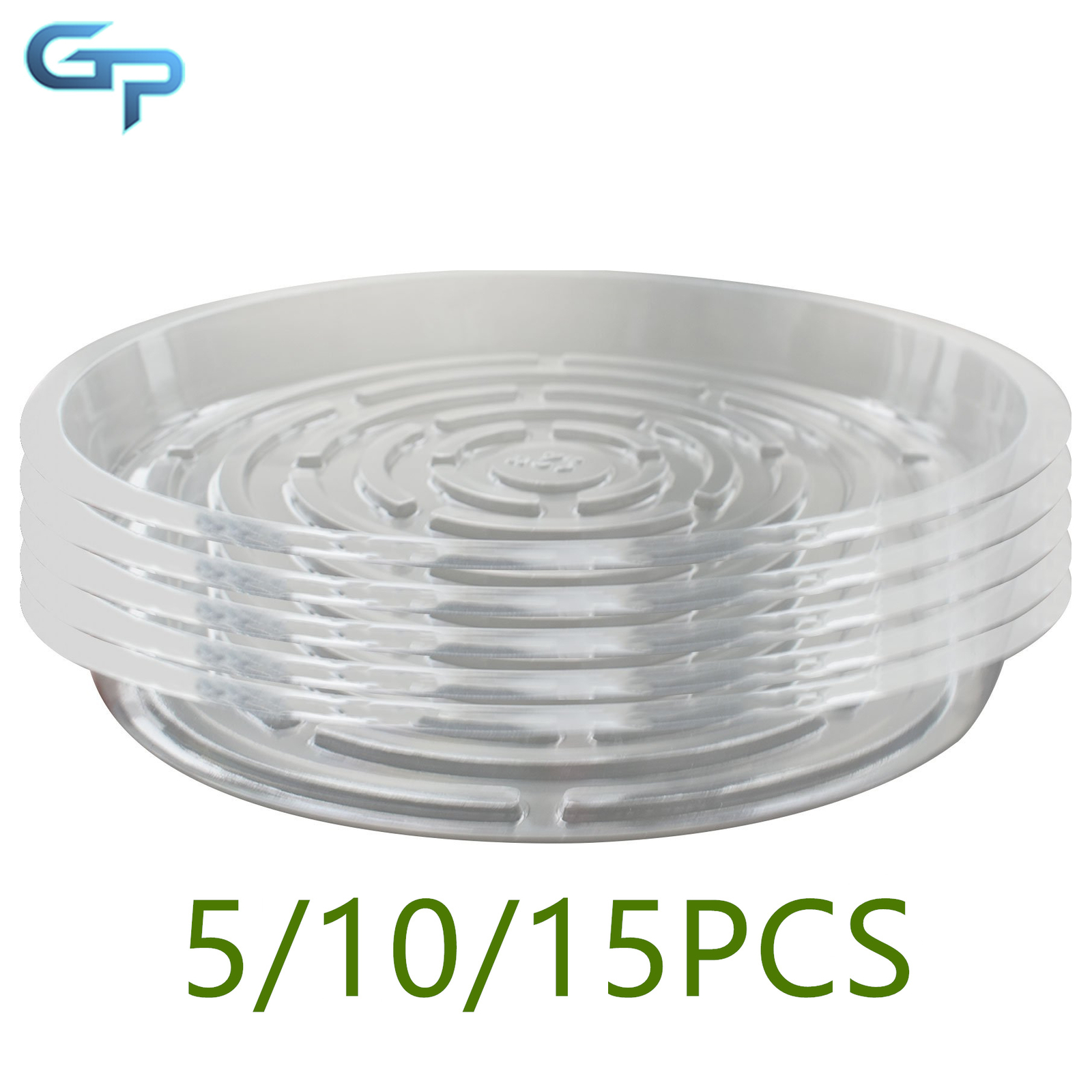 Plastic Clear Thick Sturdy Plants Saucer Drip Trays 5/10/15Pcs 6/8/10/12Inch gallery