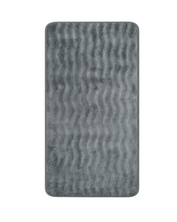 Lavish Home 24 X 60 In Extra Long Memory Foam Bath Rug Mat Platinum Grey 67-11-P gallery