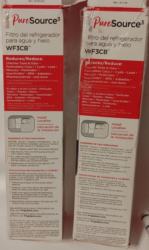 2 Pcs Frigdaire WF3CB Pure Source 3 Refrigerator Ice & Water Filter gallery