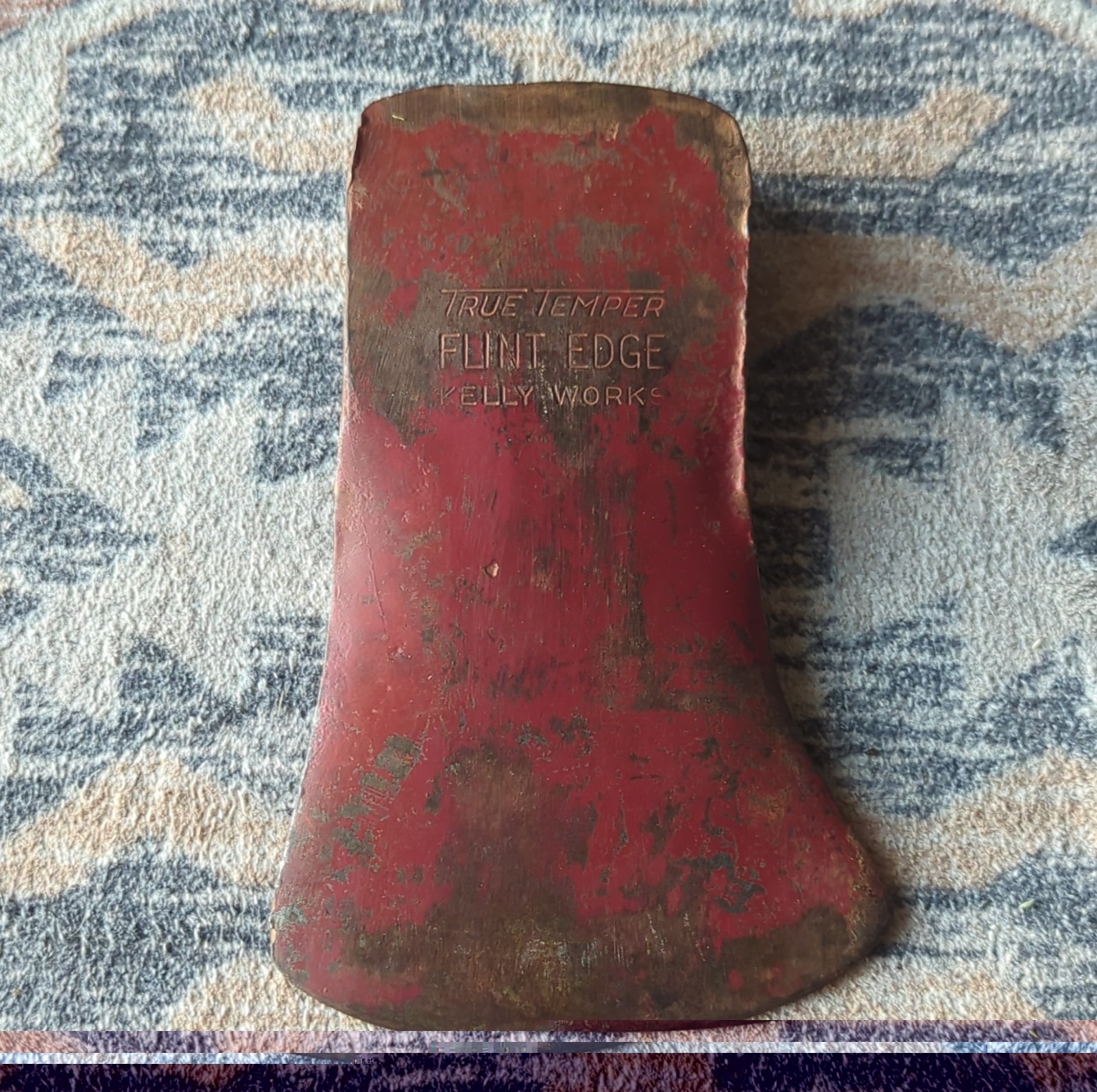 True Temper Kelly Works Flint Edge Red Patina 3 lb 11 Oz. Single Bit Axe Head gallery