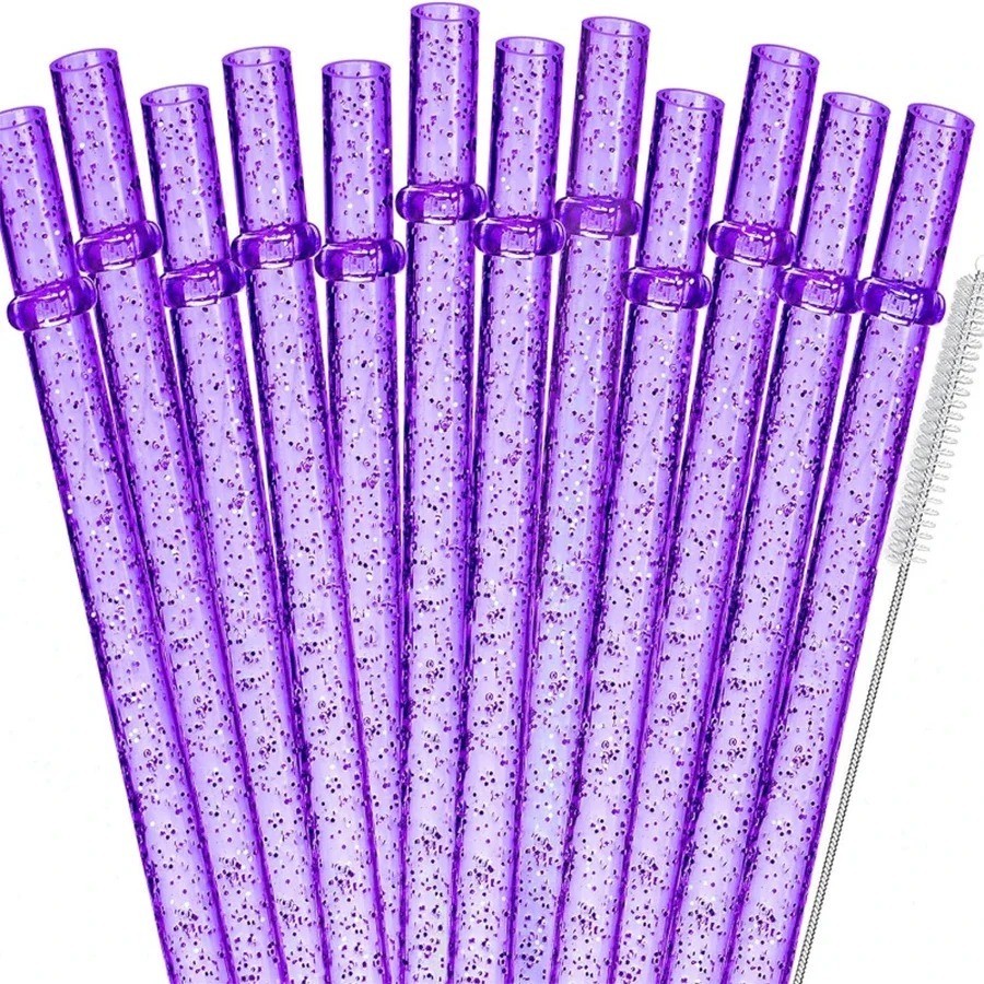 12Pack Color Replacement Straws for Stanley 40 oz Tumbler 12/9 inch Reusable USA gallery