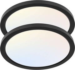 2 Pack 12 Inch Selectable CCT Round Flat Panel Light, 24W, 3000K/4000K/5000K,…