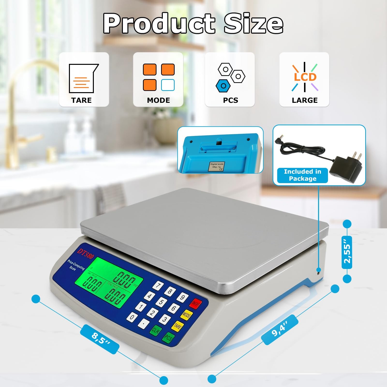 40kg/88lb Large Digital Kitchen Scale Price Computing Counting Deli Scale gallery