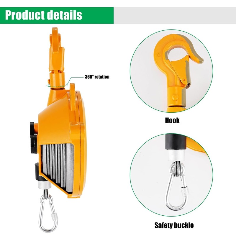 Retractable Spring Balancer 3~5kg Spring Loaded Hanging Tool 5kg 6.6~11lbs gallery