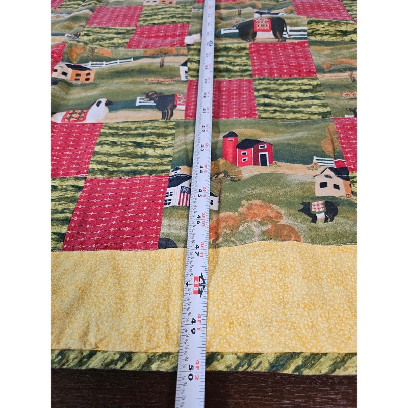 Farmhouse Patchwork Quilt 41x50 Multicolor Excellent Rustic Barn gallery