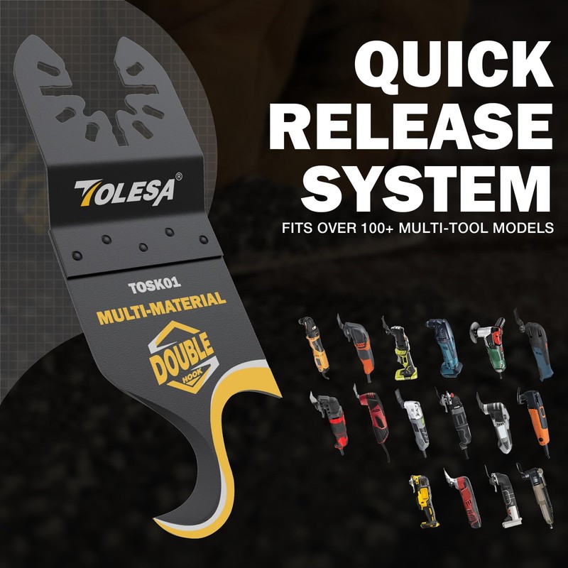 Oscillating Tool Hook Knife Blades - 5 PCS for Roofing, PVC, Carpet, Cardboard gallery