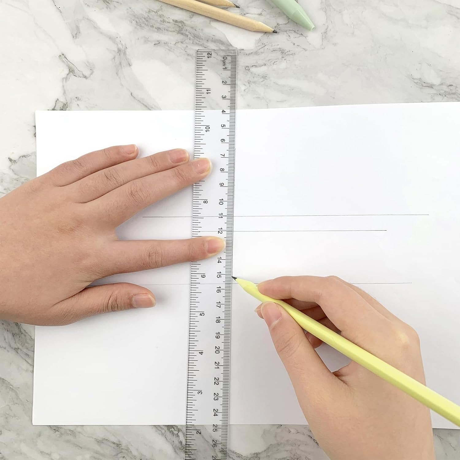 8 Pack 12 Inch Clear Acrylic Ruler Flexible Straight Measuring Tool for School gallery