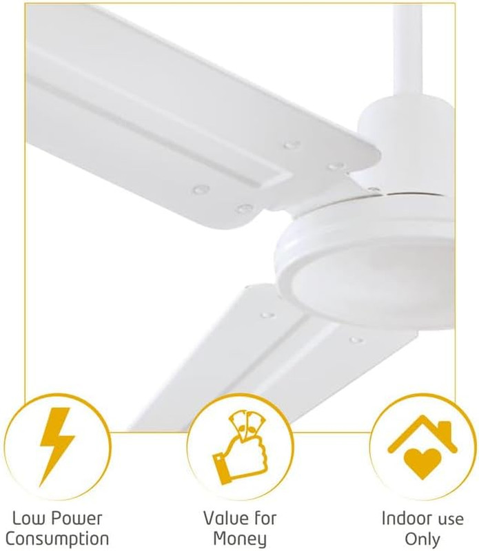 2 Pack 56" Industrial Ceiling Fans with White Steel Blades for Garage & Shop gallery