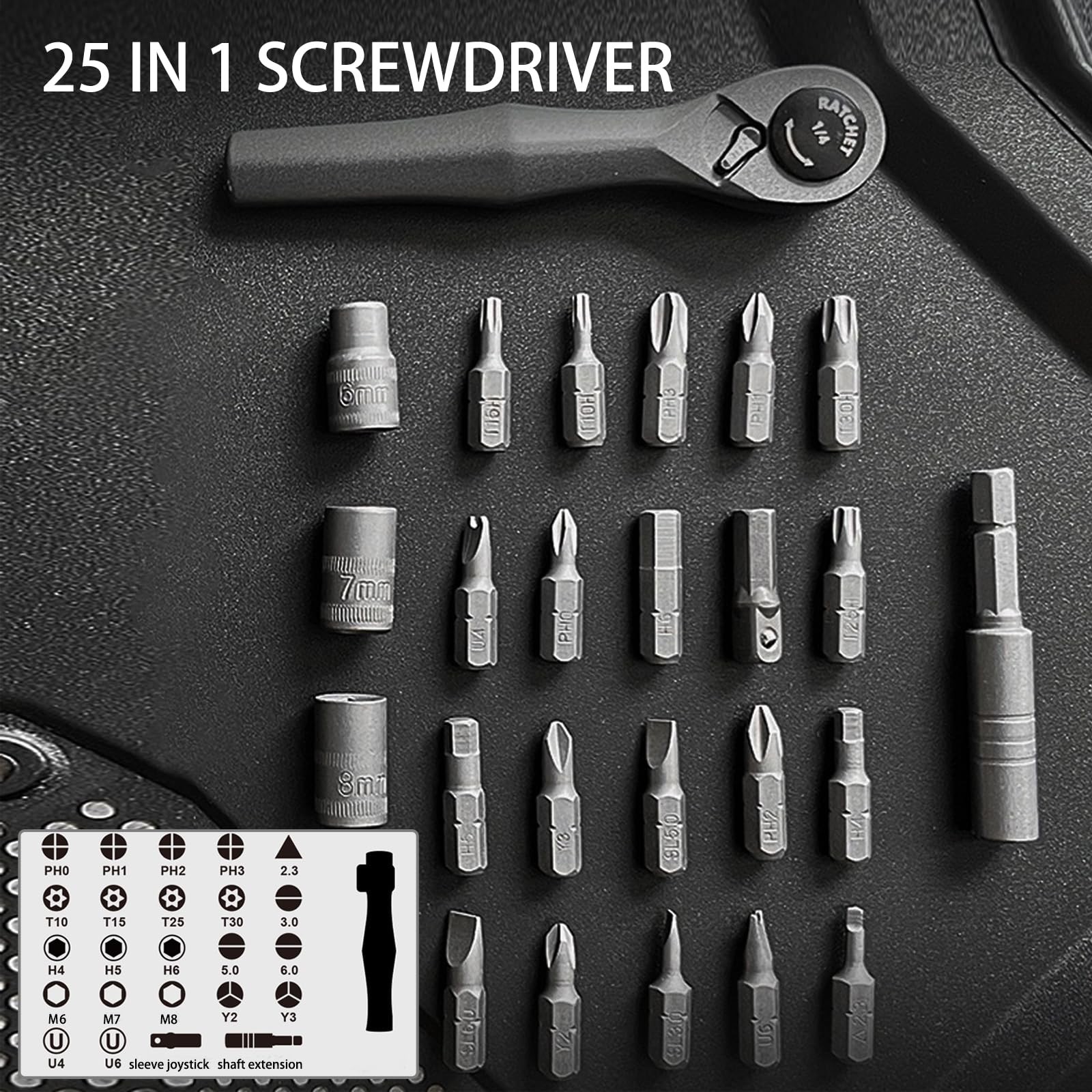 25 in 1 Ratcheting Screwdriver Set Multi Tool Pocket Screwdriver Bits Included gallery