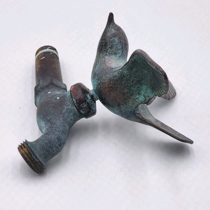 Vintage Solid Brass Bird Garden Hose Spigot Faucet Swallow Outdoor Yard Decor gallery