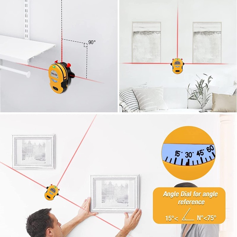 PREXISO Multi Surface Laser Level LED Light 30Ft Horizontal Vertical Line Laser gallery