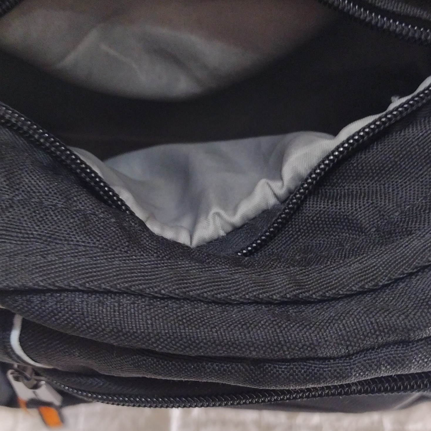 AmazonBasics Black Hiking Backpack Orange Stitching Multiple Compartments 5