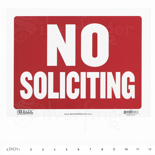 NO SOLICITING Sign • Door Signs Store Office Shop — Red+White 9x12" inch PVC gallery