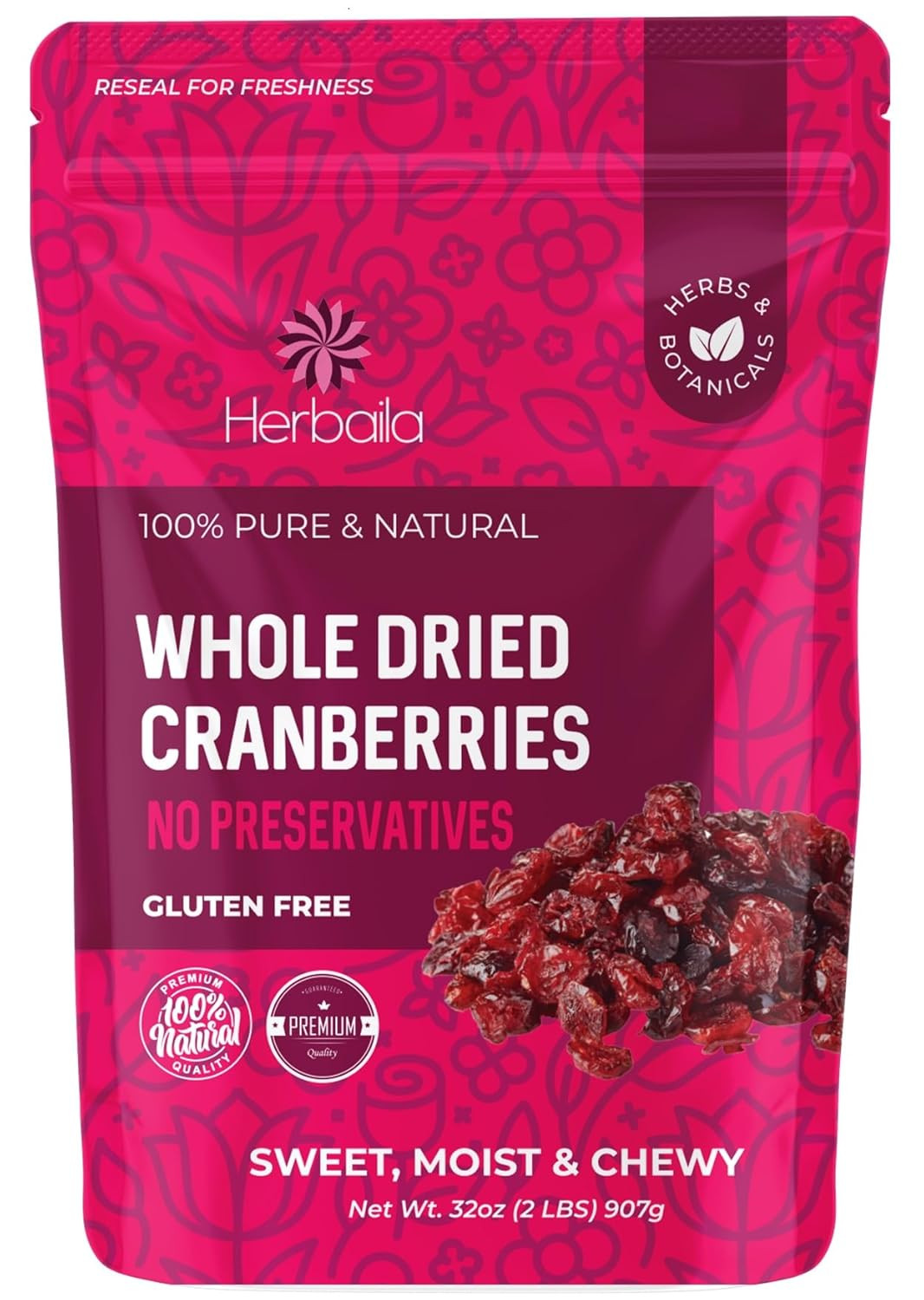 Dried Cranberries Unsweetened, 2 Lbs. Bulk Cranberries Dried Fruit, Unsweetened gallery