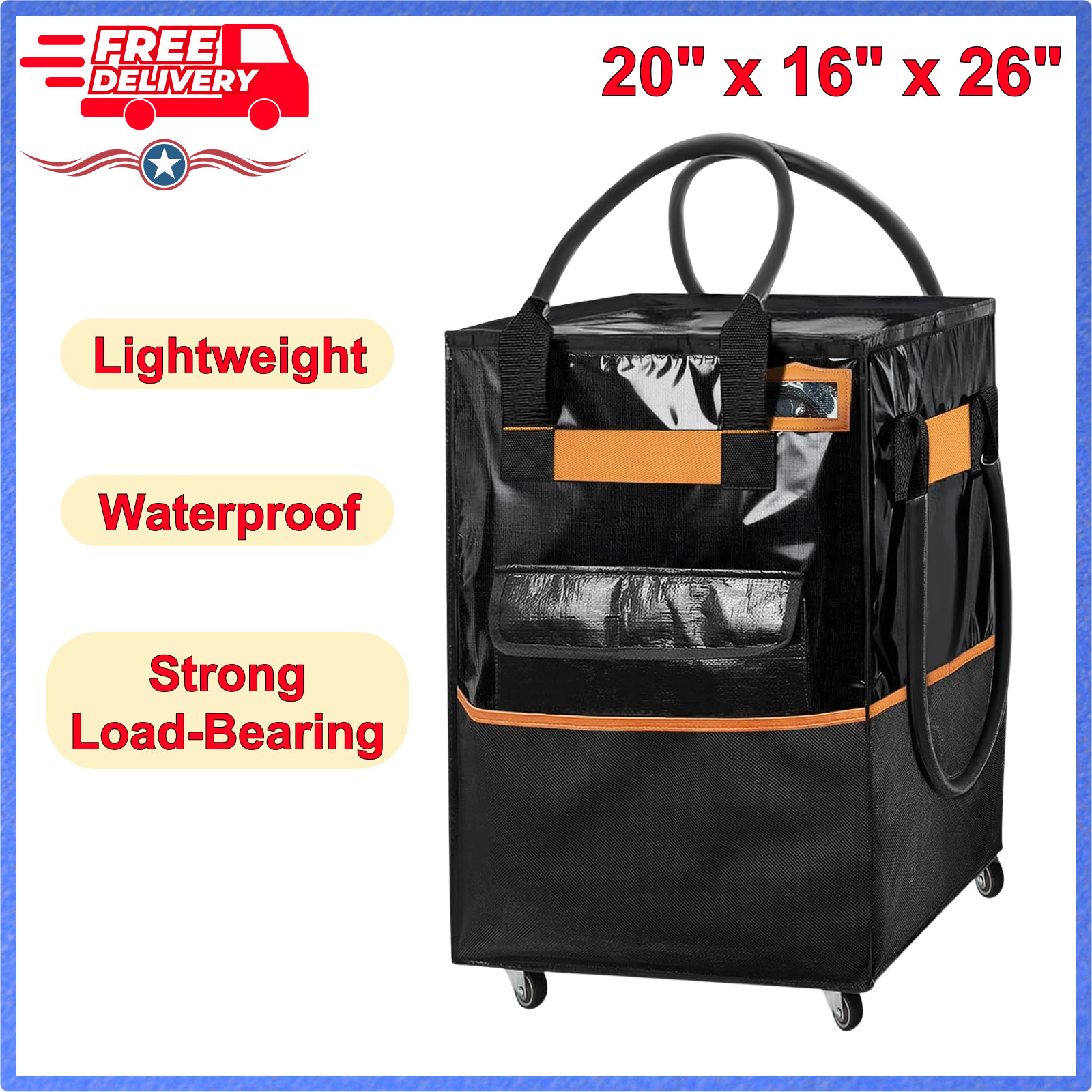 Large 130L Reusable Grocery Bag on Wheels - Lightweight, Durable Adjustable Tote gallery