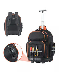 Rolling Tool Backpack on Wheels, 110 Lb Capacity, 45 Pockets, Heavy-Duty Tool Or