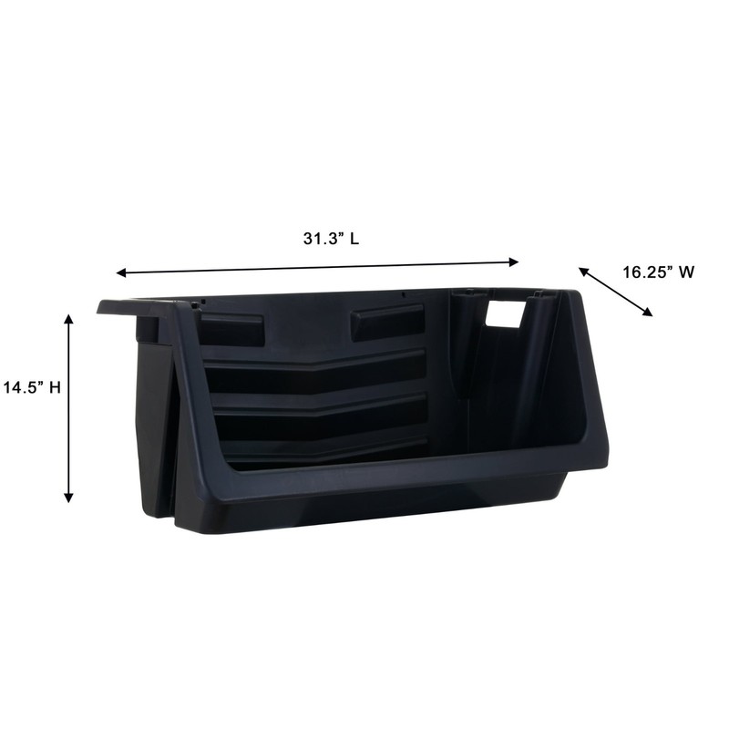 Heavy Duty Nesting Plastic Stack Bin, Black! gallery