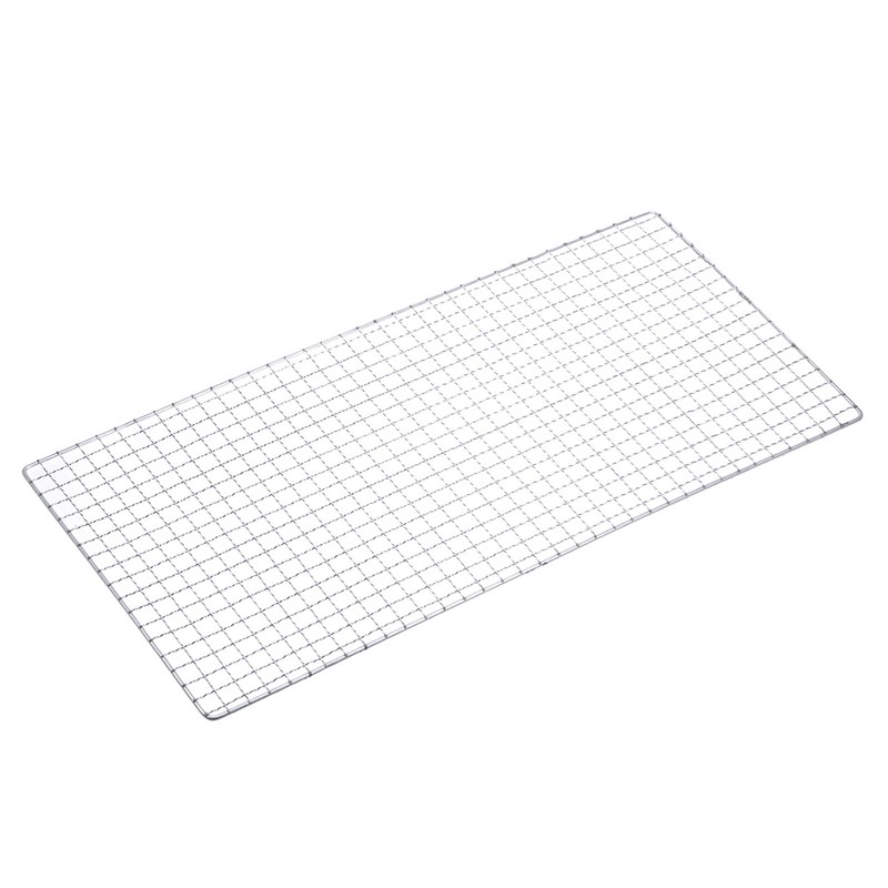 Square BBQ Grill Net 29.5x50cm Electroplated Stainless Steel Barbecue Mesh Mat gallery