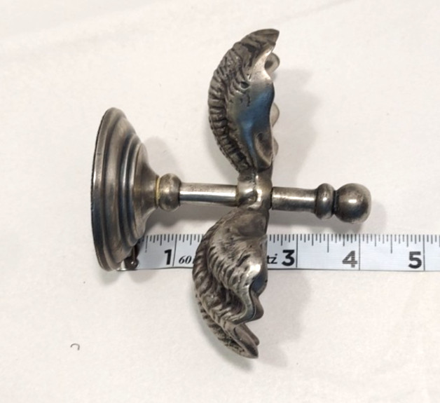 Pottery Barn Double Open Salt Pepper Clam Shell Cellar Aluminum Pewter Coaster gallery