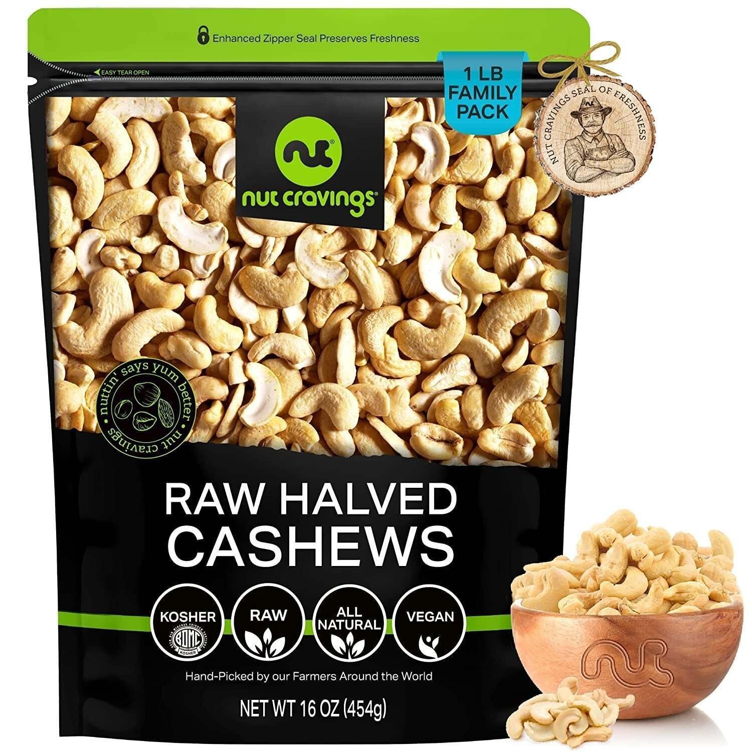 Raw Cashew Halves & Pieces - Unsalted, Superior to Organic (16 Ounce, 1LB) gallery